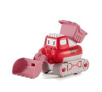 Lokorus Press Inertia Construction Toy Trucks for Kids Aged 3 and Above,Push and Go Digger Vehicle Toy, for Boys Girls (Red forklift)