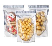 LOKQING 100 Pack 5x8 Mylar Bags for Food Storage and Resealable Stand Up for Small Business Packaging Supplies Great for Party Favor Food Storage