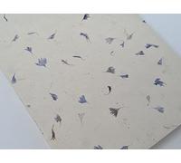 Lokta A5 Paper Handmade Paper, A5 Pack of 20 Sheets, Nepalese Handmade Paper, Craft Paper, Eco-Paper (Blue Petal Lokta A5-20pcs)