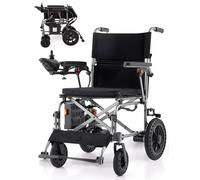 loktch Lightweight Foldable Electric Wheelchair for Adults with Wider Seats,20km Range,Removable 10Ah Lithium Battery,Mobility Chair for Seniors - Indoor&Outdoor