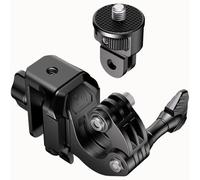 LOKTENWO Action Camera Motorcycle Windshield Clamp Mount for Insta360 X5/4 | Aluminum Alloy Motorcycle Camera Clip Mount with 1/4'' Threaded Adapter for GoPro Hero 13/12 DJI Osmo Pocket 4/3/2