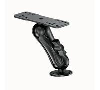 LOKTENWO Aluminum Alloy Fish Finder Mount & Depth Finders with C Size 1.5" Ball Rectangle Plate & 5.7" Medium Arm, Marine Electronic Mount Compatible with Garmin, Lowrance, Humminbird, Raymarine