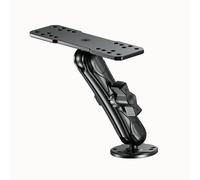 LOKTENWO Aluminum Alloy Fish Finders & Depth Finders with B Size 1" Ball Rectangle Plate & 5.9" Medium Arm, AMPS Standard Hole Marine Electronic Mount Compatible with Garmin, Lowrance, Raymarine