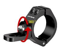 LOKTENWO Aluminum UTV Whip Light Mount Clamp Solid Heavy LED Light Bar Mounting Bracket 360° Rotation Adjustable Whip Flag Mounts Fit on 1.5"/1.75"/1.85"/2"/2.1" Roll Cage