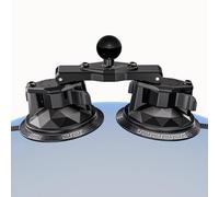 LOKTENWO Double Suction Cup Mount with 1 Inch Ball, Twist-Lock Dual Suction Cup Base Compatible with RAM Mounts B Size 1" Ball Double Socket Arm/Phone Holders/Camera Holder/Tablet Stand