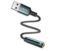 LOKUKA USB to 3.5mm Audio Jack Adapter, External Sound Card USB to Aux Stereo Converter Hi-Res DAC Chip Compatible with Headphones Speakers PC Laptops Desktops Windows MacOS Linux - 12 inch