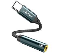 LOKUKA USB Type C to 3.5mm Female Headphone Jack Adapter, USB-C to AUX Audio Dongle with Hi-Res DAC Chip Compatible with Pixel, Galaxy S9 S10 S20 S21 S22 Plus/Ultra, Note 10 20, etc