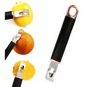 Lokxmve Lemon Zester Peeler Orange Citrus Fruit Peeler Stainless Steel Blade, Multifunctional Zester and Canelle Knife for Gin Cocktails, Kitchen Tool with Ergonomic ABS Handle