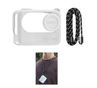 LOKYOYO Protective Sleeve Cover Set for Insta.360 GO 3S Accessories, Soft Silicone Cover with Neck Strap, Lens Protective Case Protector Camera Battery Compartment Case for Insta.360 GO 3S (White)