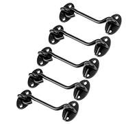 Lokytobi 5Pack 4” Privacy Hook and Eye Latch Easy Lock for Sliding Barn Door, Wooden Fences, Window, Black (5)