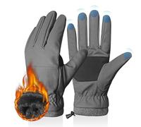LOKZEER Winter Gloves for Men Women：Touch Screen Waterproof Windproof Warm Gloves with Thermal Lining for Running Driving Cycling Biking Riding Walking Hiking Daily Work - Gray