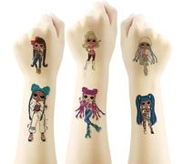 LOL Dolls Temporary Tattoos,4 Sheets 100+ Patterns Temporary Waterproof Removable, Birthday Party Bag Filler