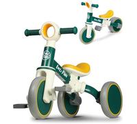 LOL-FUN Kids Tricycle Age 1-3, 4 in 1 Balance Bike with Removable Pedal