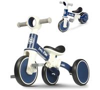 LOL-FUN Kids Tricycle Age 1-3, 4 in 1 Balance Bike with Removable Pedal