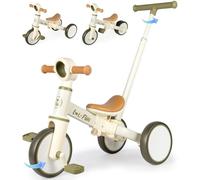 LOL-FUN Kids Tricycle for 1-3 Year Olds, 5-in-1 Toddler Balance Bike with Parent Steering Push Handle, Kids Trike with Removable Pedals, Baby Bicycle for Boys Girls Present Age 1-4
