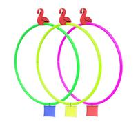 LOL-FUN Swim Ring for Kids, Underwater Play Hoop, Freestanding Ring with Weightbag, Flamingo Topper, Thin Hoop Configuration, Lightweight Open Frame, Grip Exercise, Water Learning, Great for Outdoor