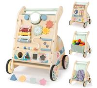 LOL-FUN Wooden Baby Walker Push Along for 1 Year Olds Boys Girls