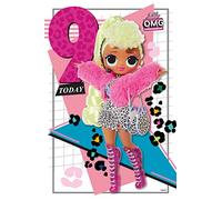 LOL OMG Official LOL Surprise Age 9 Birthday Card, 9th Birthday Card, Ninth Birthday Card, Climate Pledge Friendly Card, Recyclable Birthday Card, Officially Licensed Birthday Card, Multi, LO102