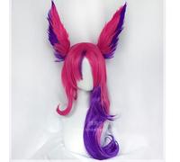 Lol Star Guardian The Rebel Xayah Cosplay Wig Woman Hair Game Cos Wig with Removable Chip Ponytails + Wig Cap China As The Picture