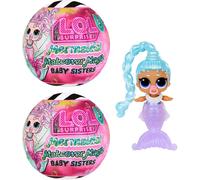 LOL Surprise Mermaids! Makeover Magic Baby Sisters 2 Pack with DIY Wearable Lip Gloss Makeup for You and Your Doll, Fun Water Play, Kids Gift Ages 4+