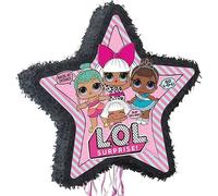 Multicolor LOL Surprise Star-Shaped Drum Pull Pinata (58cm x 55cm) 1 Piece - Perfect for Parties & Celebrations, Fun & Interactive Activity for Kids
