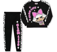 LOL Surprise Sweater and Jogger Pant Set for Girls, Comfy Active Wear for Kids, Black, Size 12