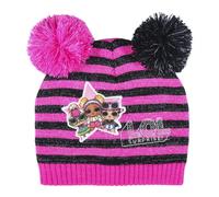 LOL Surprise Women's Double Pom Pom Winter Hat in Black LOL Surprise Black One Size