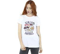 Lola Bunny Play Football Cotton Boyfriend T-Shirt Looney Tunes White L