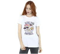 Lola Bunny Play Football Cotton Boyfriend T-Shirt Looney Tunes White S