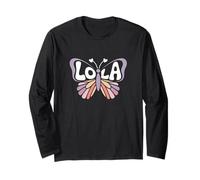 Lola Butterfly - Personalized Cute Name Word Art Long Sleeve T-Shirt