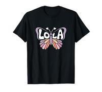Lola Butterfly - Personalized Cute Name Word Art T-Shirt