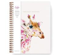 Lola Design - B5 Spiral Notebook Organiser, Botanical Giraffe Design - Planners & Journals - Wiro Bound Notebook with To-Do Lists & Priorities Section - 176x250mm, 250 Lined Pages