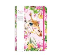 Lola Design - Hardback Journal Notebook, Giraffe Pattern Design - Ideal for Gifting, Journaling & Travel - With Elastic Closure, Storage Pocket & Paper, Matte-finish Board Cover - 200 Lined Pages