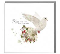 Lola Design - Warm Wishes - Wildlife Christmas Card - Blank Card and Envelope - Peace & Joy Dove