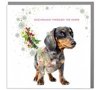 Lola Design - Wildlife Wonderful Christmas Card - Blank Card and Envelope - Dachshund