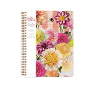 Lola Design x Dahlia Beach - Large Spiral Gardeners Notebook, Floral Design - Planners & Journals - Wiro Bound Notebook with Plant Details & Notes Section - 176x250mm, 250 Lined Pages