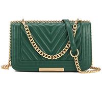 lola mae Crossbody Bags for Women Fashion Quilted Shoulder purse with Convertible Chain Strap Classic Satchel Handbag, Kelly Green-lm715, S