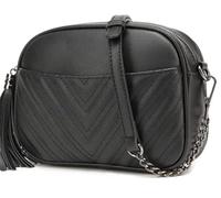 lola mae Quilted Crossbody Bag, Trendy Design Shoulder Purse, Black-pewter Hardware Lm691, S