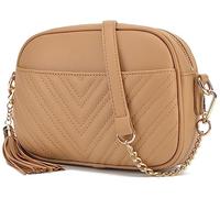 lola mae Quilted Crossbody Bag, Trendy Design Shoulder Purse, Blight Brown, S