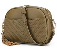 lola mae Quilted Crossbody Bag, Trendy Design Shoulder Purse, Olive, S