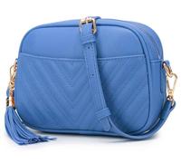lola mae Quilted Crossbody Bag, Trendy Design Shoulder Purse, Royal-blue, S