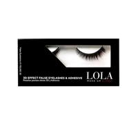Lola Make Up by Perse False Eyelashes - Reusable Lightweight Strip Lashes with Adhesive, Easy to Apply & Comfortable All-Day Wear - [01-Feline 3D]