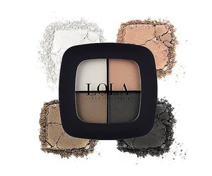 Lola Make Up by Perse Quad Eyeshadow Rich and Intense Colour High Coverage Matte and Satin Eyeshadows Vegan and Cruelty-Free Eye Makeup Palette for All Skin Types (Natural)