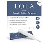 LOLA Organic Cotton Unscented Tampons, Super Plus Absorbency - 40 Count - Natural Ingredients, Chlorine & Toxin Free, Powerful Leak Protection for Heavy Flow - BPA Free