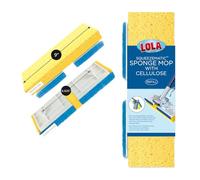 Lola Products Cellulose SqueezeMatic Butterfly Sponge Mop Refill, 9", Replacement Head, Floor Cleaning, Comparable w/Quickie Type S Sponge Mop Refill