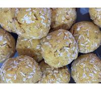 Lola’s Lip Smacking Dog Treats - Vegan Sweet Potato & Apple Balls Coated in Coconut, All-Natural Plant-Based Snacks, Grain-Free & Dairy-Free, Soft No-Bake Treats, 200g Bag