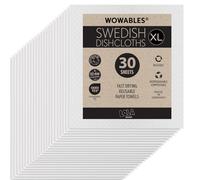 Lola Swedish Dishcloths for Kitchen - 30 Pack, Ultra Absorbent Sustainable Cleaning Cellulose Sponge Dish Cloths, Reusable Paper Towels, Washable, 10.625" x 9.75" Made in Germany