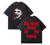 Lola Young Album T-Shirt 2025 World Tour Crewneck Short Sleeve Cotton Washed Tee Men Women Streetwear Tops (Black,M)