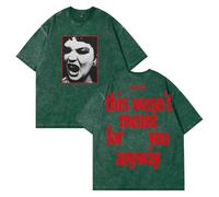 Lola Young Album T-Shirt 2025 World Tour Crewneck Short Sleeve Cotton Washed Tee Men Women Streetwear Tops (Green,M)