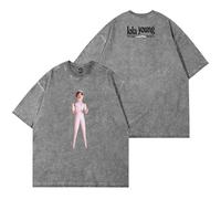 Lola Young I'm Only F Myself Vintage Wash T-Shirts Women Men Hiphop Cotton Short Sleeve Tee (Style 6,M)